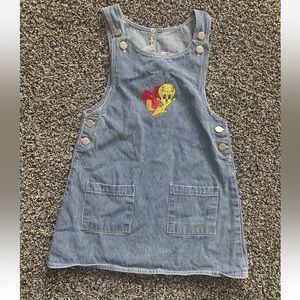 looney tunes vintage romper tweety heart 6X  Girls Bird Disney railroad